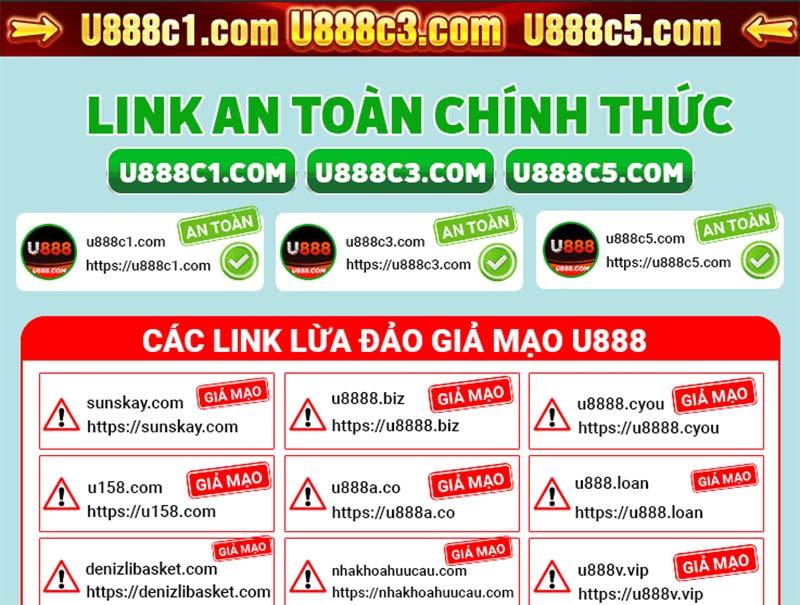 Những đường link không chặn tại u888